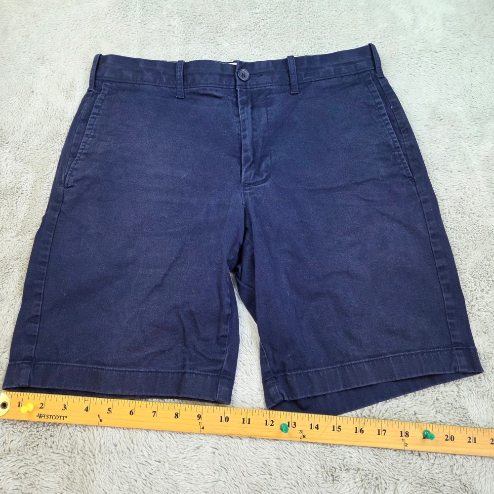 J.Crew Chino Shorts Mens 31 9 Inseam Stretch Cotton Casual Classic Navy Blue 32W